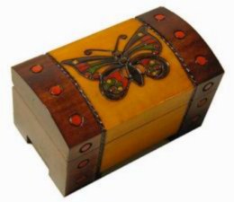 Šperkovnice, krabièka - døevìná, Motýl