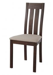 Jídelní židle BC-2602 WAL, masiv buk, barva oøech, potah béžový