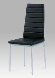 Jídelní židle DCL-117 BK, koženka èerná/šedý lak