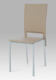 Jídelní židle DCL-245 CAP, koženka cappuccino/šedý lak