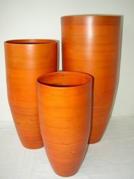 Bambusová váza klasik oranžová M