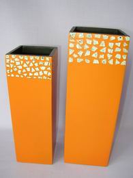 Bambusová váza oranž mozaika